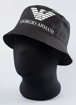 Панама унисекс из черного плотного коттона размер 54-55-56 см чёрный арм