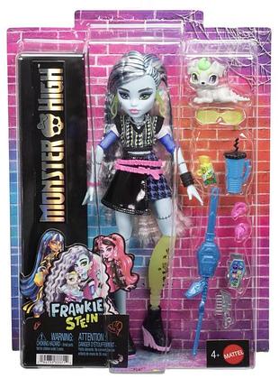 Лялька monster high френкі штайн з песиком watzie