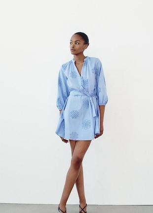 Платье zara голубого цвета
