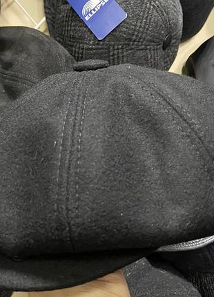 Кепка чоловіча чорна вовняна воньмклинка розмір 58 60 61 восьмиклинка