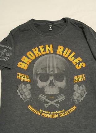 Vintage - yakuza premium selection cotton - brocen rules - мужская, стильная, культовая футболка -м