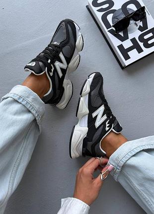 Женские кроссовки new balane 9060 black/white