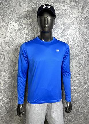 New balance dry running кофта лонгслив m размер беговая синяя