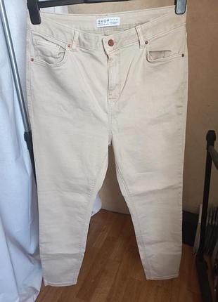 Світло-бежеві джинси скінні primark denim co. з високою посадкою (eur 44 / uk 16)
