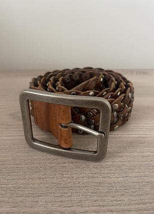Cowboys belt шкіряний плетений ремінь