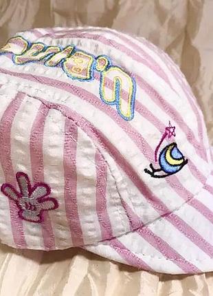 Бейсболка хлопковая от 1-3 лет в розовую полоску