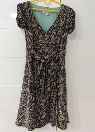 Платье, платье uttam boutique шелковое сатиновое в цветы.