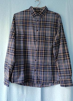 Рубашка мужская в клетку livergy xl, воротник 43-44