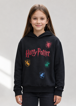 Утеплене худі на дівчинку harry potter чорне з каптуром