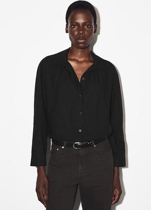 Сорочка жіноча cos gathered pima cotton shirt / 34