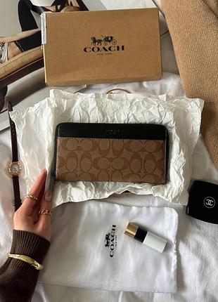 Coach accordion wallet beige/black