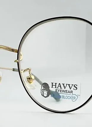 Комп'ютерні окуляри havvs zs52066 c6 круглі золотисті із захистом blue blocker і антибликові