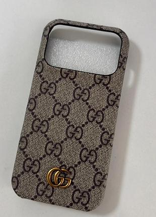 Чохол gucci gg monogram для iphone | бежевий 16 pro max