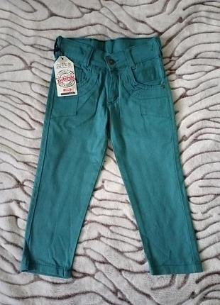 Новые детские брюки prik kids wear бирюзовые, турочница.длина 58 см, полуобхват талии 28 см.