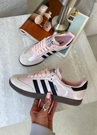 Стильные женские кроссовки adidas samba og sandy pink core black