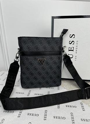 Мужская сумка guess через плечо lux серый