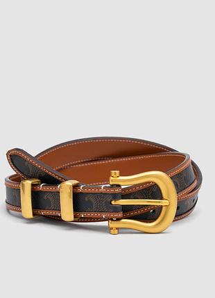 💫 celine western belt in triomphe canvas and calfskin / gold