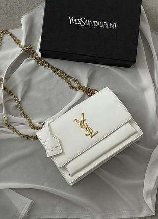 Жіноча сумочка saint laurent sunset medium білий