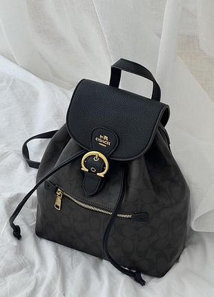 Рюкзак женский coach kleo backpack шоколадно-черный