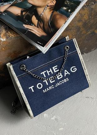 Джинсовая сумка marc jacobs tote bag denim small синий