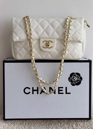 Сумка chanel classic s26 zipper белый