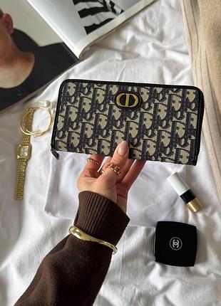 Christian dior 30 montaigne wallet blue oblique jacquard
