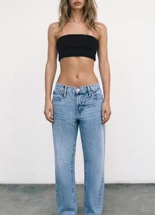 Прямі укорочені джинси zara  із середньою посадкою 44розмір