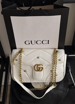 Сумка gucci gg marmont small shoulder bag білий