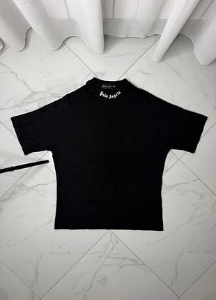 Чорна футболка oversize palm angels (розмір m) люкс якість