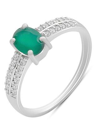 Серебряное кольцо proba с натуральным агатом 1.027ct, вес изделия 2,06 гр (2196334) 16.5 размер