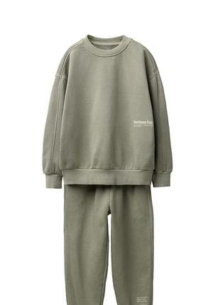 Комплект: свитшот и брюки- джоггеры garment dye