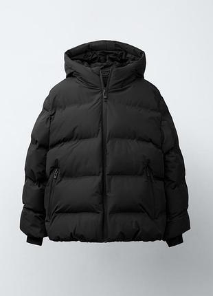 Стьобана куртка water-repellent з нашивкою zara