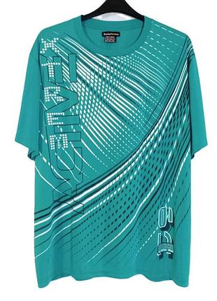 Чоловіча футболка пог 68см/ 60–62 (4xl)  батал atlas for men бірюзова з принтом