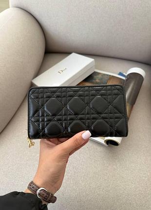 Christian dior lady dior voyageur wallet black