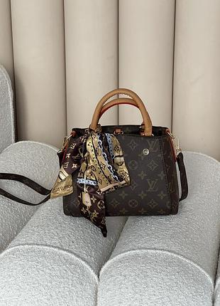Сумка louis vuitton braided handle montaigne handbag monogram mini коричневый