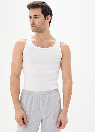 Мужская майка белая в рубчик, 3xl