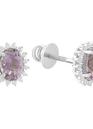 Серебряные серьги proba с натуральным аметистом 1.677ct (2189152)