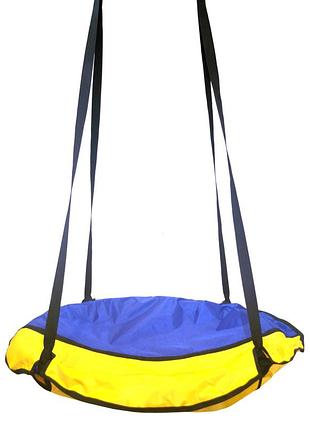 Гойдалка підвісна для дітей та дорослих, гніздо лелека yellow-blue (жовто-синій) kk-01ybl