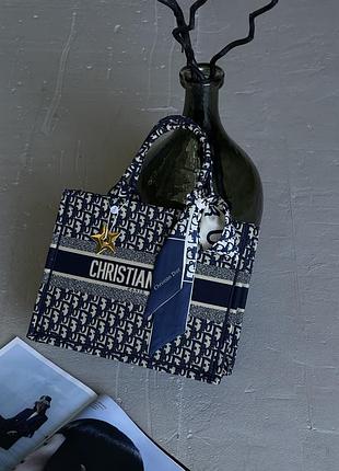 Сумка dior шоппер тканый large size синий