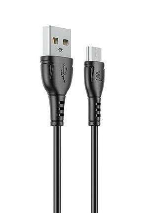 Кабель wibrand boa pvc charging data cable for micro 1m black