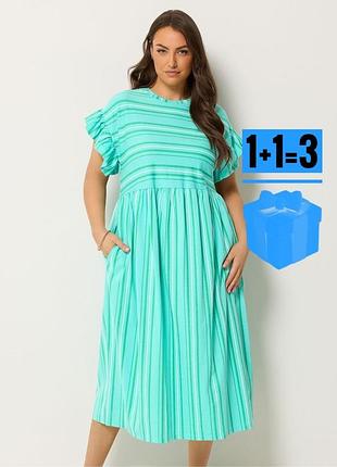 🥰 бавовняна сукня у смужку yours 16 з кишенями