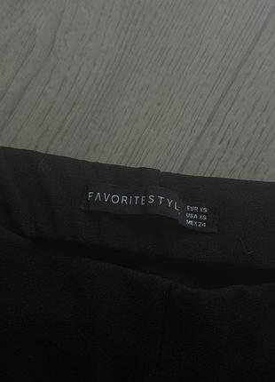 Штани favorite style чорні прямі з розрізами xs/s