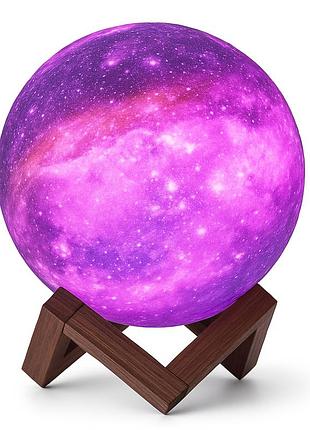 Настольный аккумуляторный ночник светильник для детской magic 3d color moon light с пультом gv-90