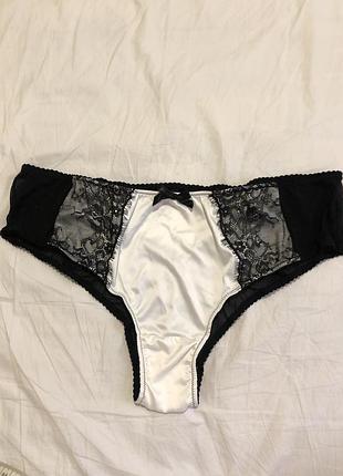Шовковисті атласні трусики шортики ann summers з мереживом, розмір uk 16 (l-xl)