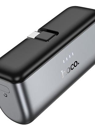 Повербанк hoco q31 5000 mah usb type-c з вбудованим кабелем чорний