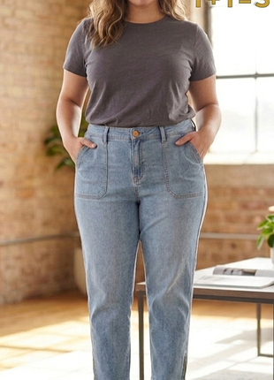 1+1=3 🔥 новые джинсы бойфренды lane bryant с биркой батал / джоггеры супер стрейч 52-54