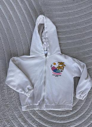 Толстовка дівчинці zara біла california 116р