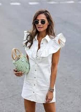 Платье 👗 женское белое джинс zara