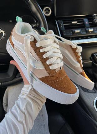 Жіночі кеди кросівки vans knu skool beige premium