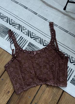 Коричневий корсет urban outfitters мережевний